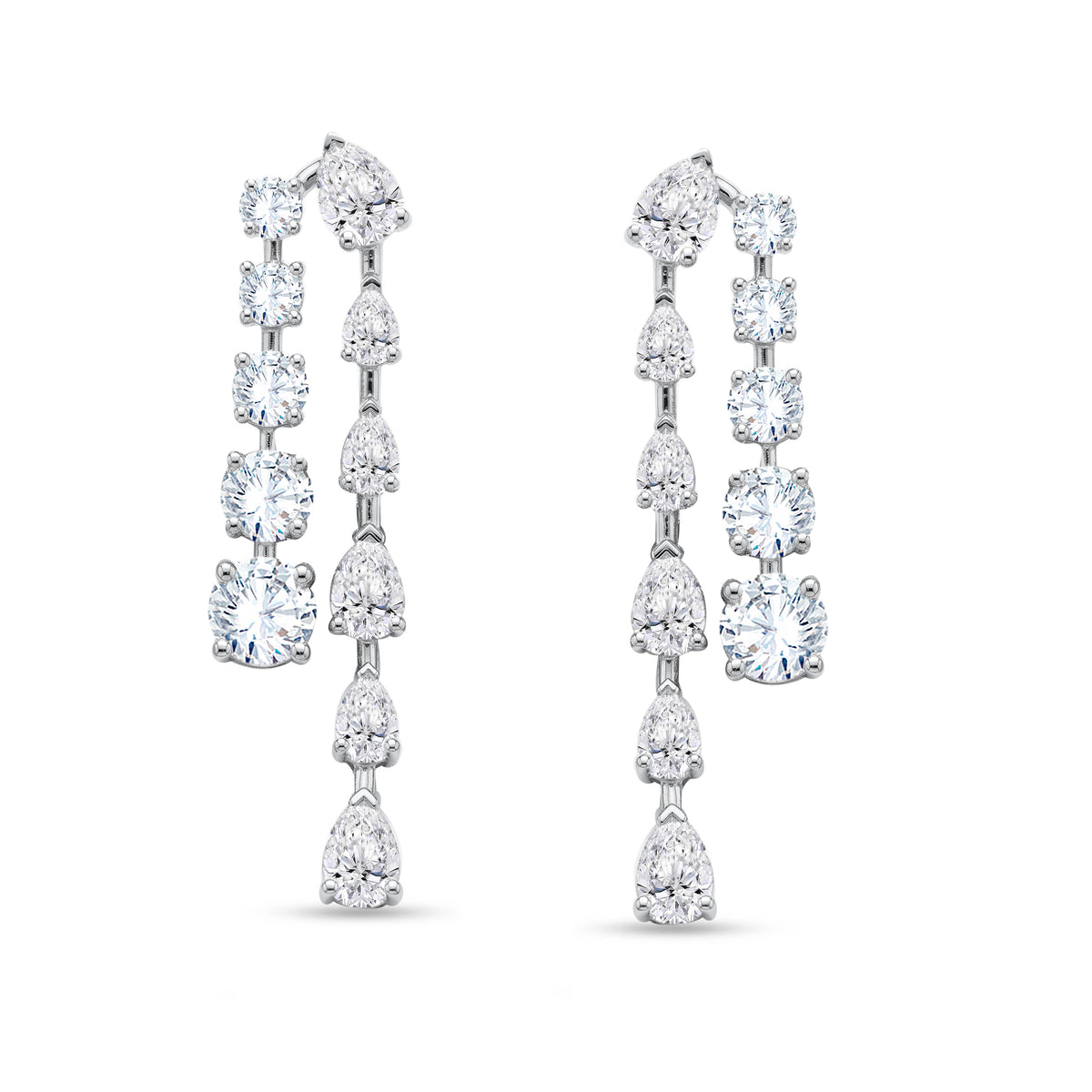 18K White Gold Multi-Shape Lab-Grown Diamond Earrings – 7.13 CT, fine jewellery by Luster d'Anvers, Antwerp