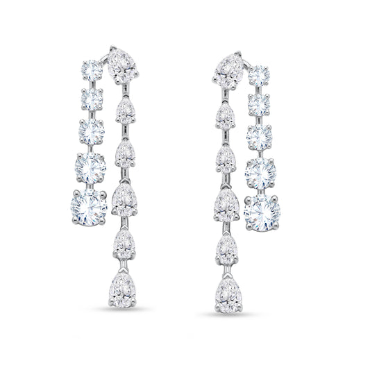 18K White Gold Multi-Shape Lab-Grown Diamond Earrings – 7.13 CT, fine jewellery by Luster d'Anvers, Antwerp
