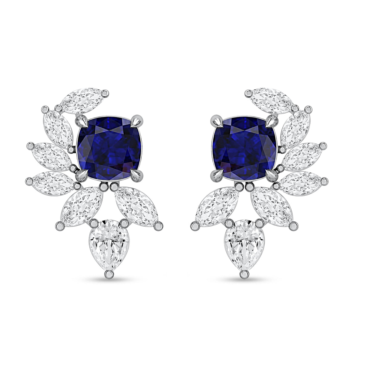 14K White Gold Multi-Shape Lab-Grown Diamond Earrings – 2.75 CT, fine jewellery by Luster d'Anvers, Antwerp