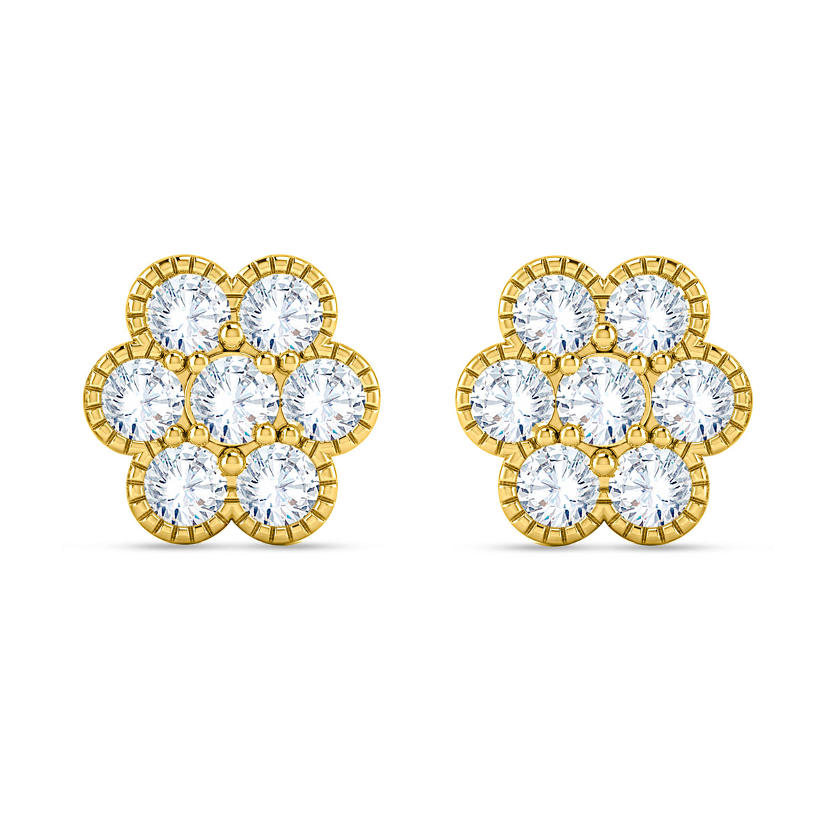 10K White Gold Round Cut Lab-Grown Diamond Earrings – 2.25 CT, fine jewellery by Luster d'Anvers, Antwerp