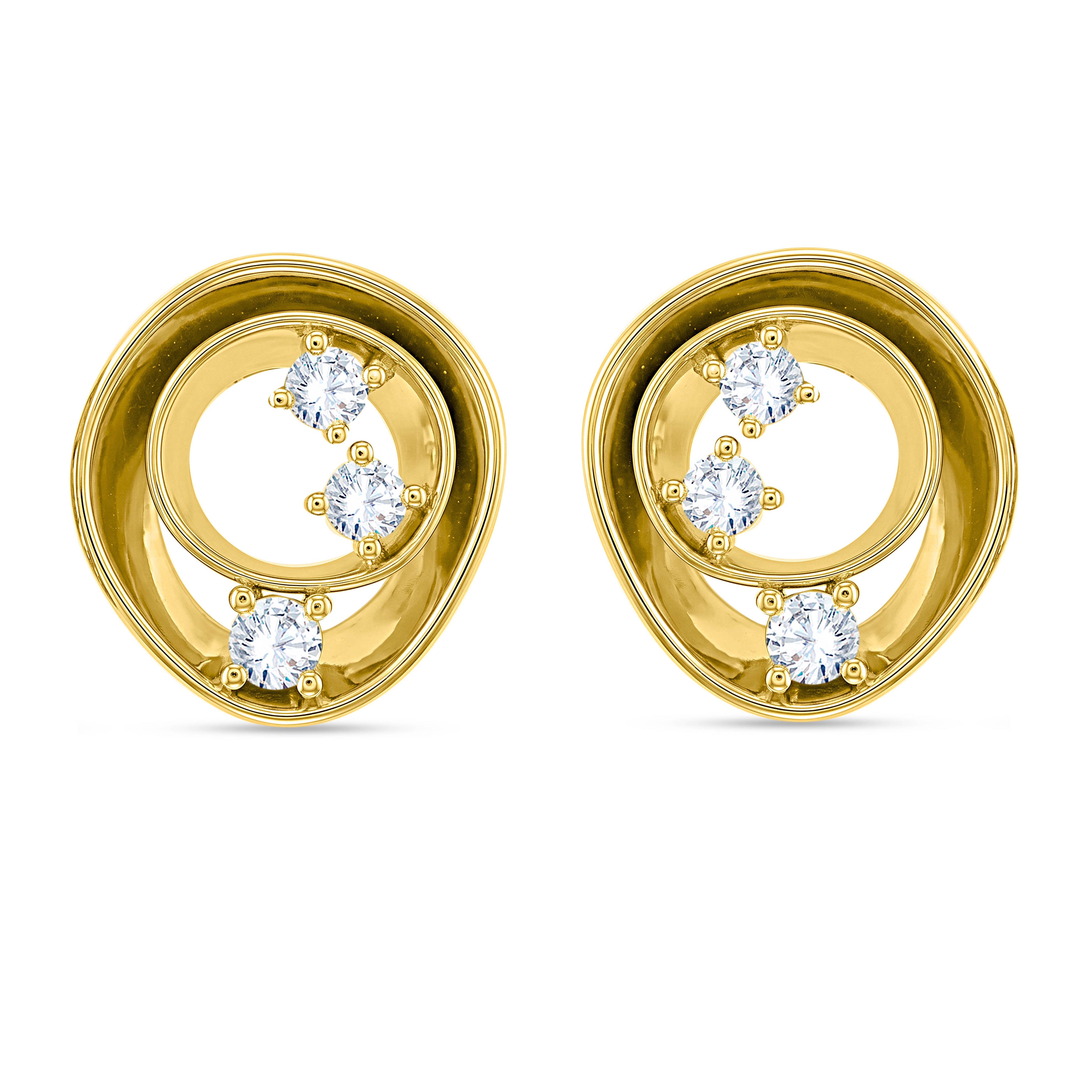 14K Yellow Gold Round Cut Lab-Grown Diamond Earrings – 0.6 CT, fine jewellery by Luster d'Anvers, Antwerp