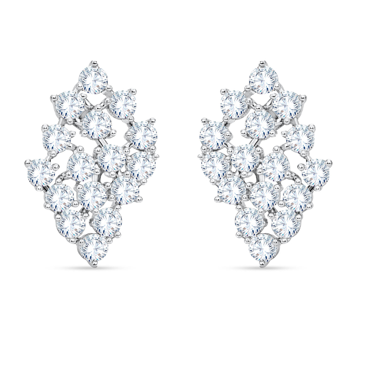 14K White Gold Multi-Shape Lab-Grown Diamond Earrings – 2.3 CT, fine jewellery by Luster d'Anvers, Antwerp
