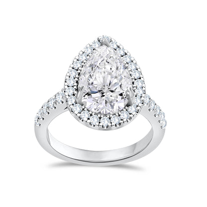 14K White Gold Pear Cut Lab-Grown Diamond Ring – 3.62 CT, fine jewellery by Luster d'Anvers, Antwerp