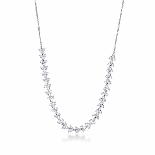 4.56 CTW Lab Grown Diamond V-Shape Necklace in 14K White Gold, fine jewellery by Luster d'Anvers, Antwerp