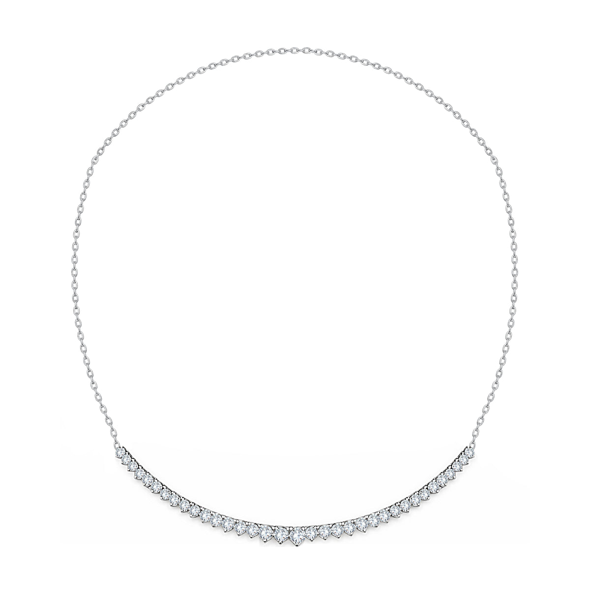10K White Gold Round Cut Lab-Grown Diamond Necklace – 4.14 CT, fine jewellery by Luster d'Anvers, Antwerp