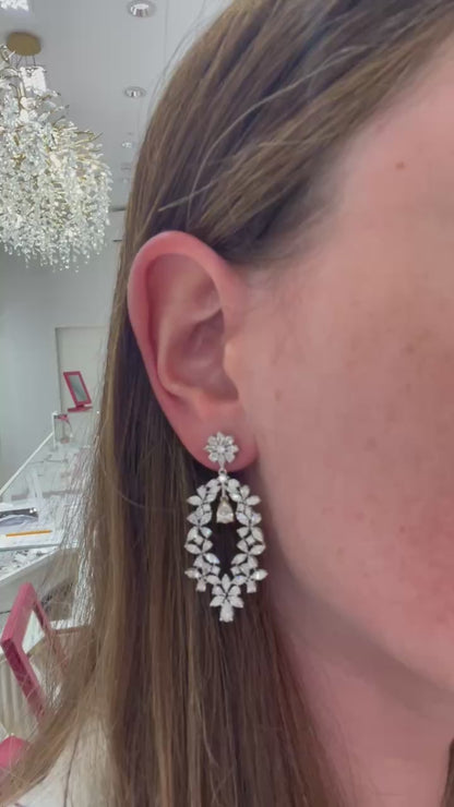 14K White Gold Multi-Shape Diamond Earring – 6.50 CT