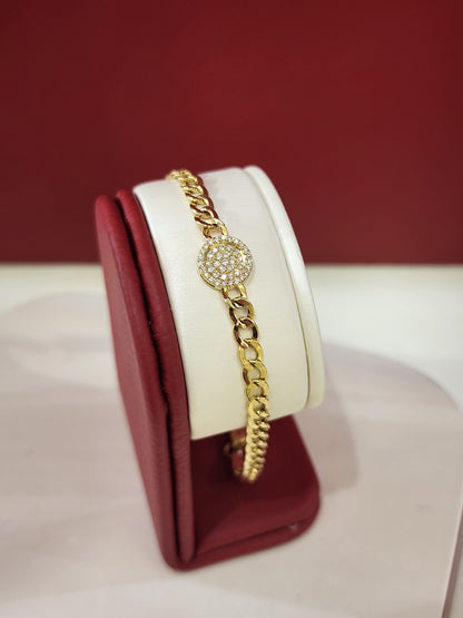 14K Yellow Gold Round Cut Diamond Bracelet – 0.24 CT