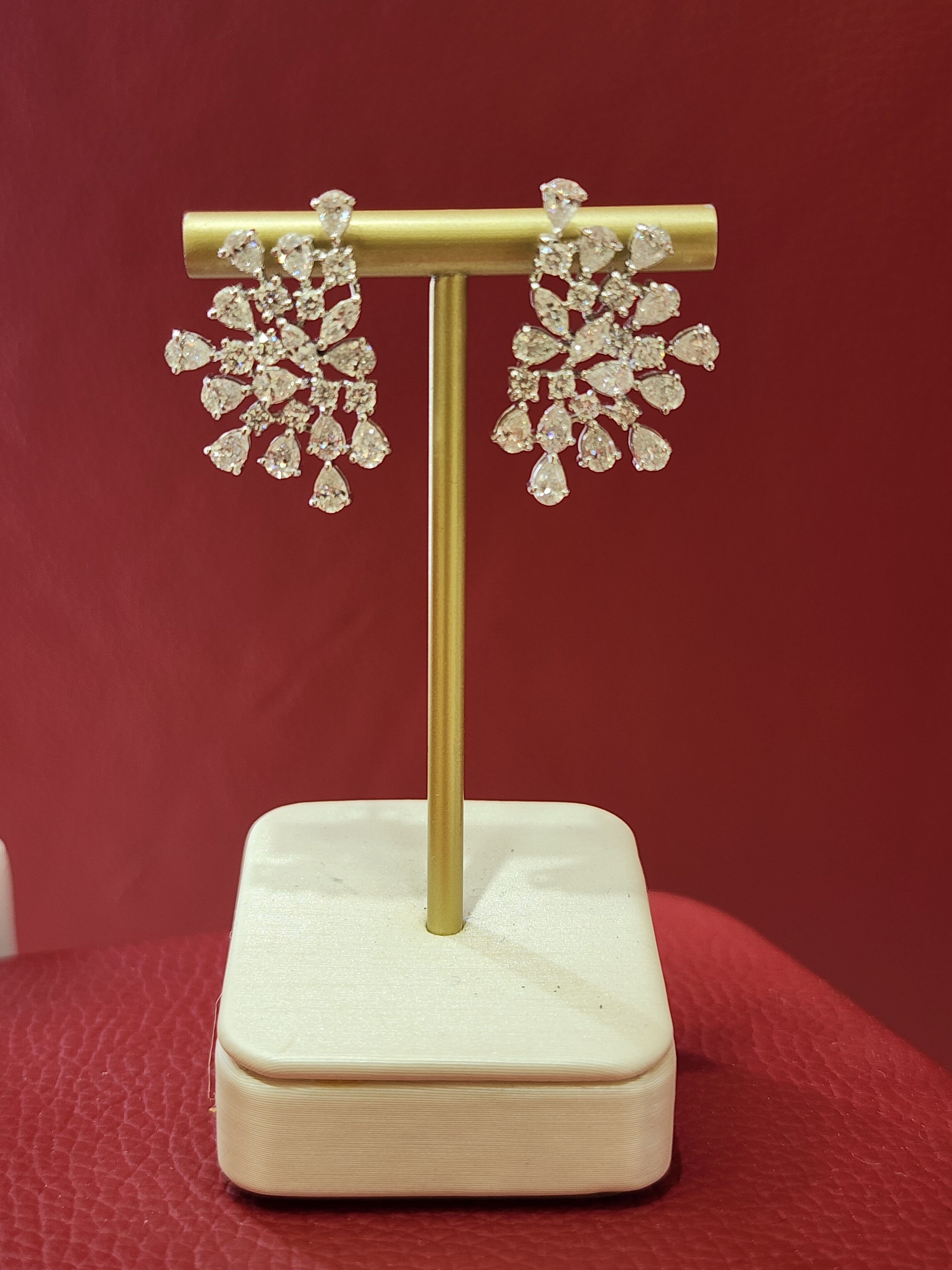 14K White Gold Multi-Shape Lab-Grown Diamond Earrings – 2.94 CT